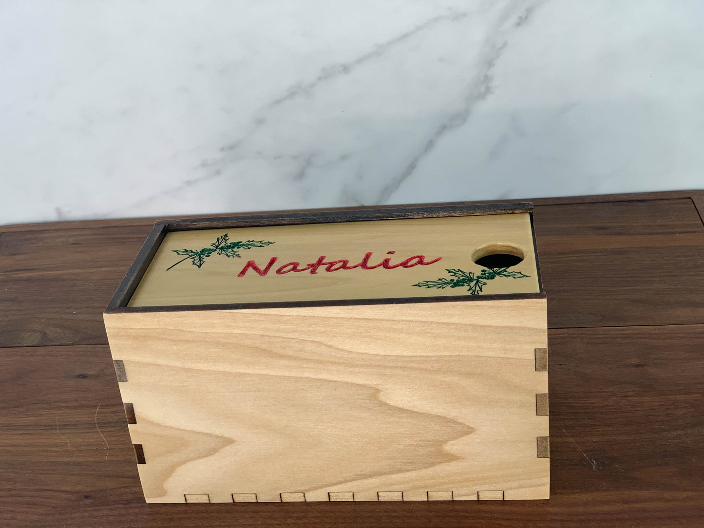 Sliding Top Wooden Box